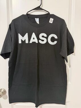 Port and Company Black T-Shirt with White MASC Graphic